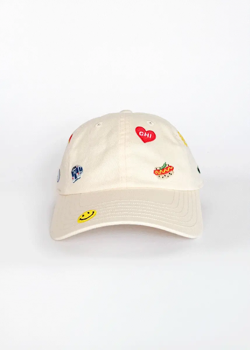 Toddler Chicago Icons Hat - Ivory