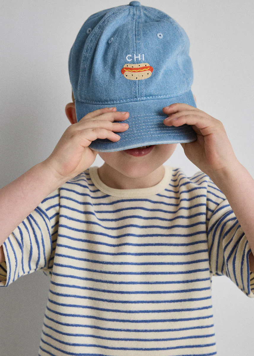Toddler Tiny Chi Hot Dog Icon Hat - Denim - Image 2