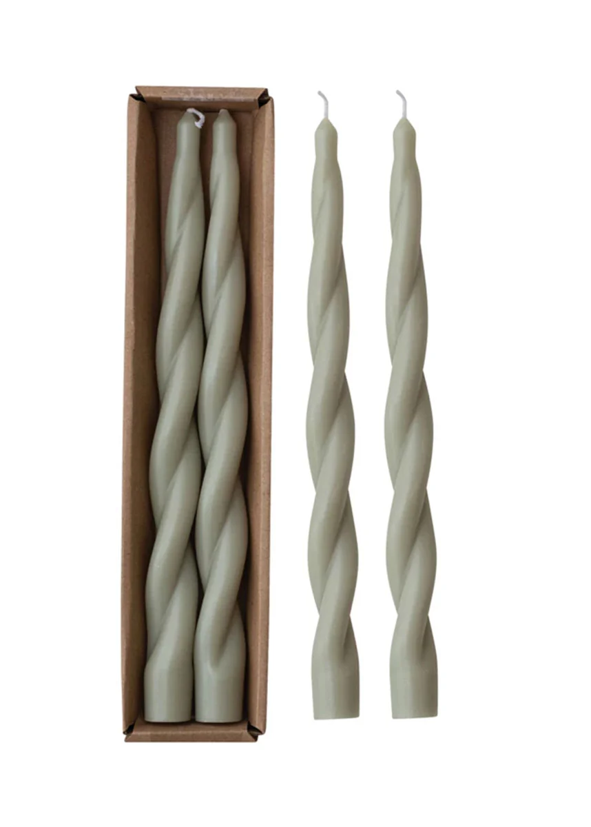 Twisted Taper Candles - Leaf
