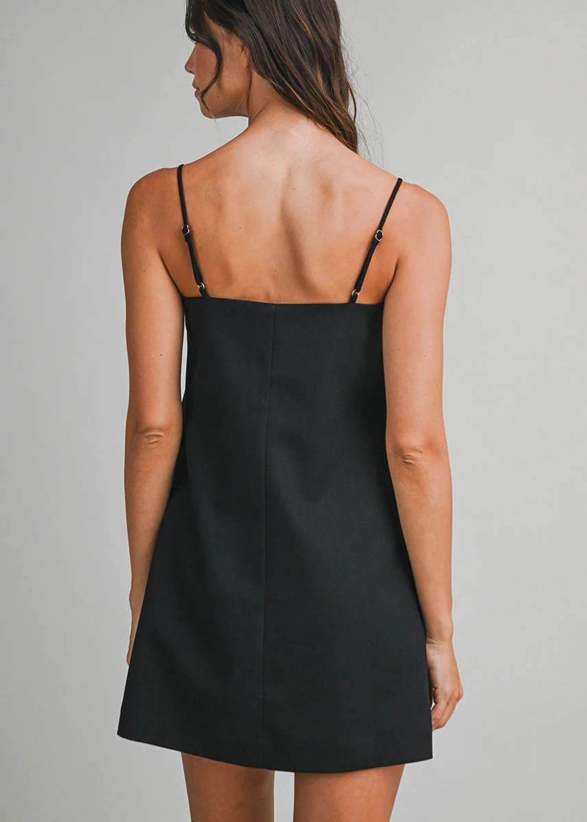 Valentina Bow Mini Dress - Black - Image 3