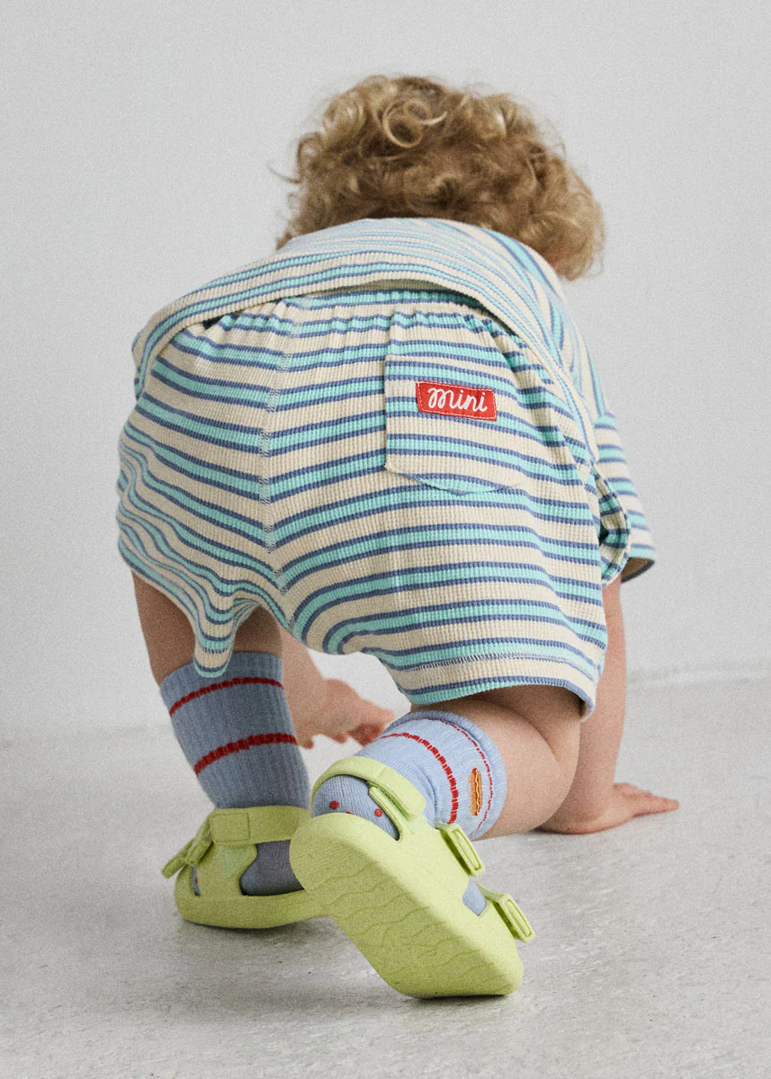 Waffle Striped Oversized Set - Blue Multi - Image 3