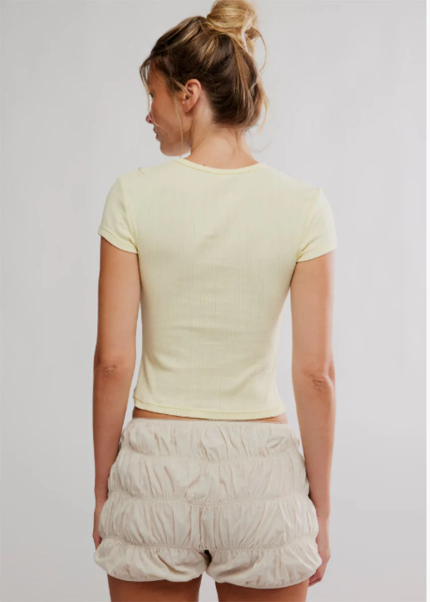 Wait A Minute Baby Tee - Banana Cream - Image 4