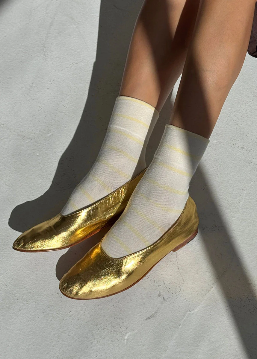 Wally Stripe Socks - Lemon - Image 2