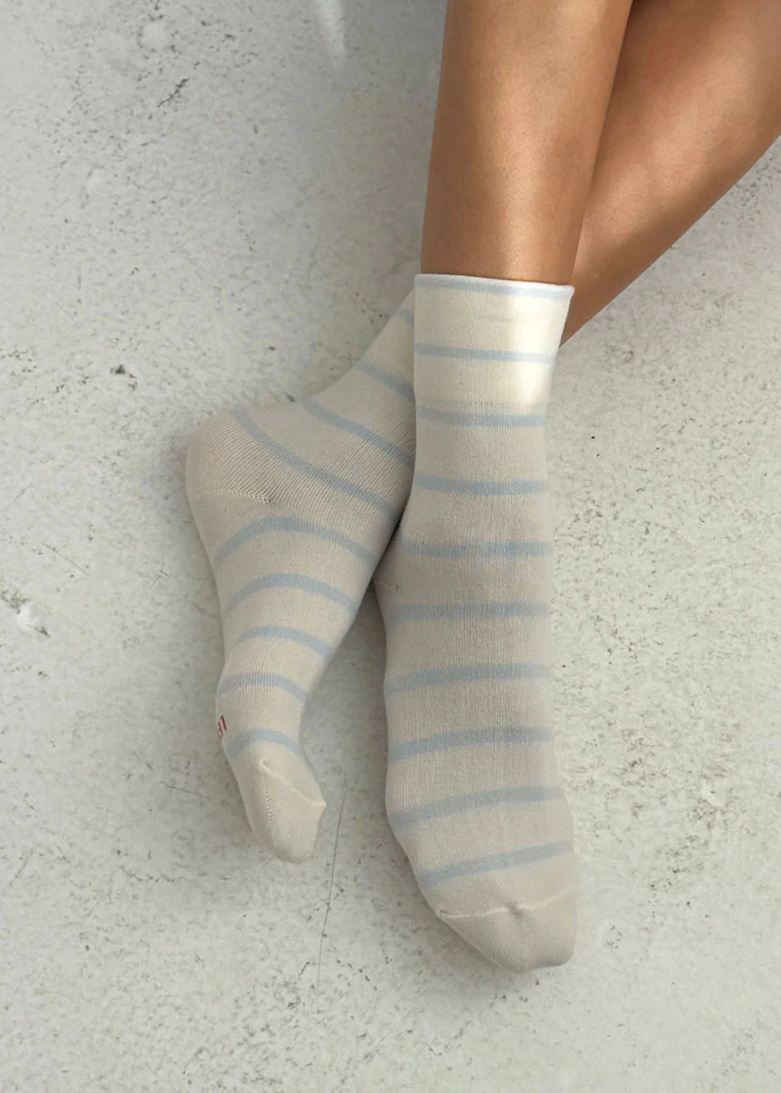 Wally Stripe Socks - Sky - Image 5