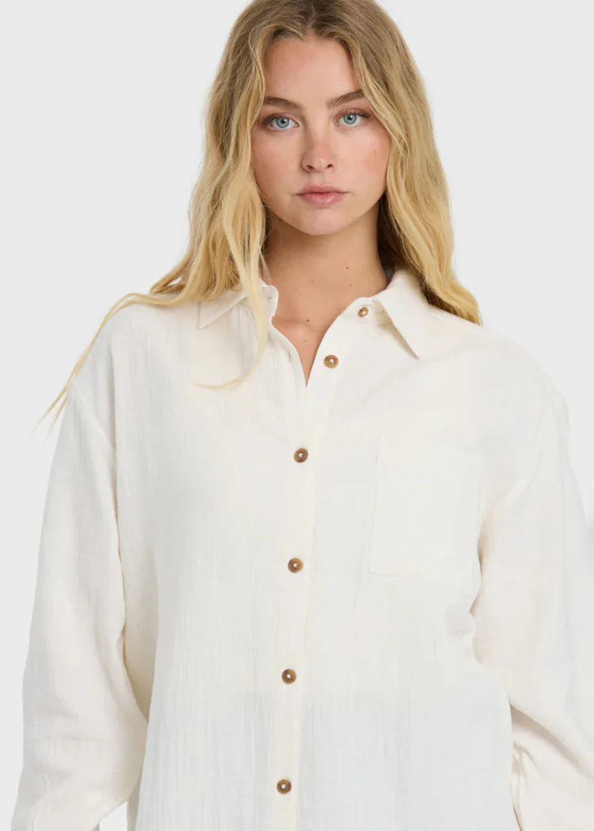 Wanderer Solid Long Sleeve Top - Salt Crystal - Image 4