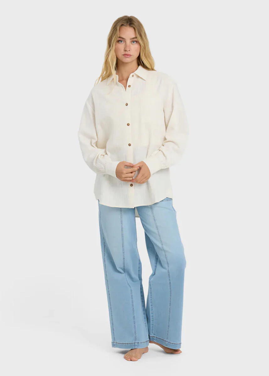 Wanderer Solid Long Sleeve Top - Salt Crystal - Image 5