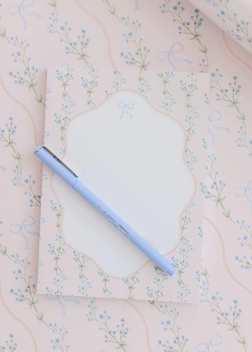 Watercolor Floral Bow Notepad - Image 2