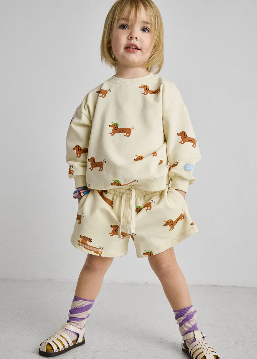Wiener Dog Terry Oversized Sweatshort Set