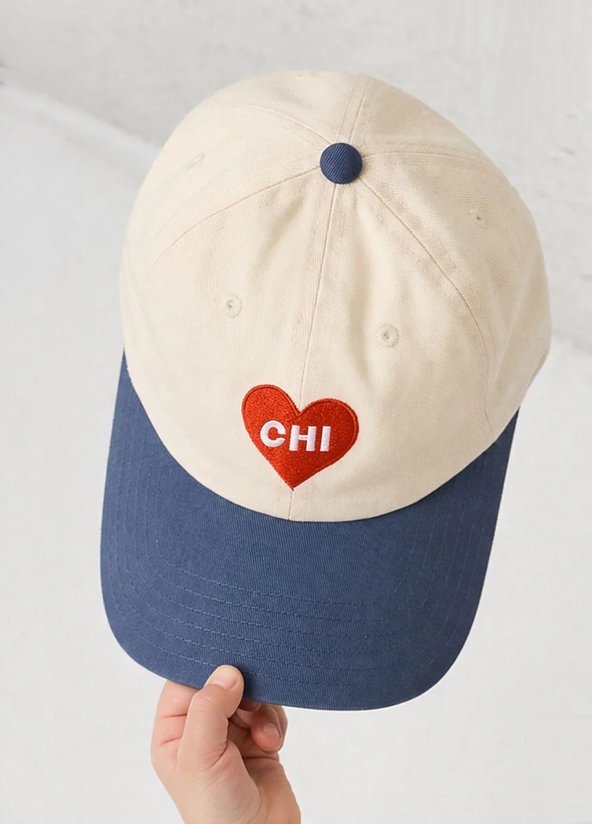 Youth Chi Heart Icon Hat - Ivory & Breaker Blue - Image 2