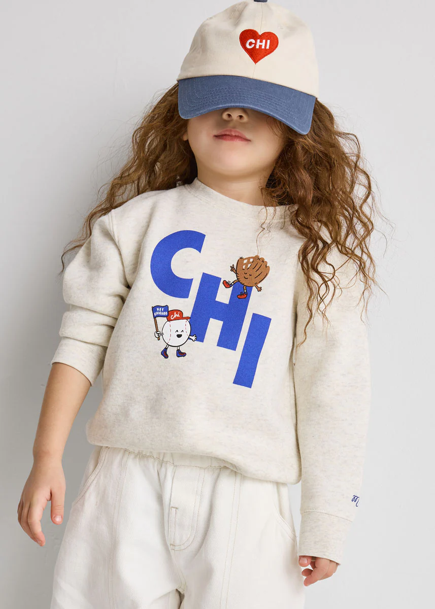 Youth Chi Heart Icon Hat - Ivory & Breaker Blue - Image 4
