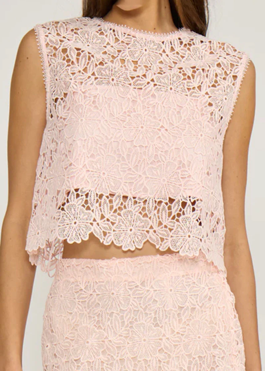 Zoey Lace Top - Light Pink
